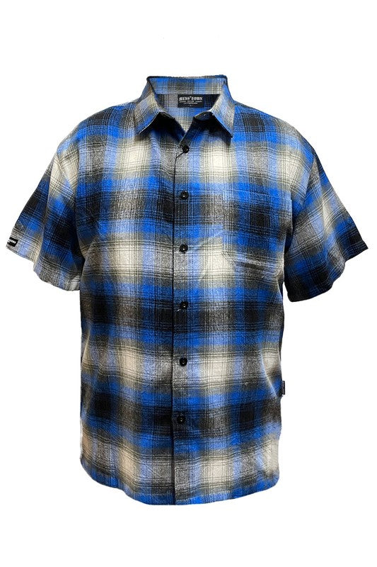 Short Sleeve Plaid Dress Shirt (7 colors)