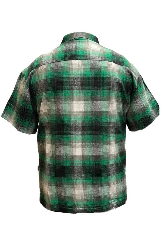 Short Sleeve Plaid Dress Shirt (7 colors)