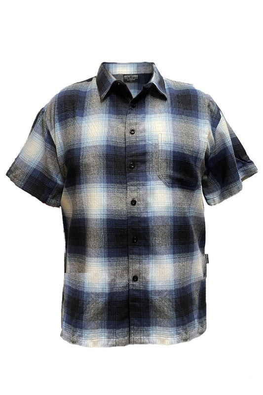 Short Sleeve Plaid Dress Shirt (7 colors)