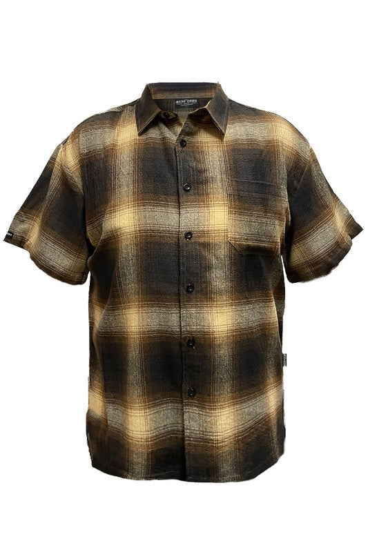 Short Sleeve Plaid Dress Shirt (7 colors)