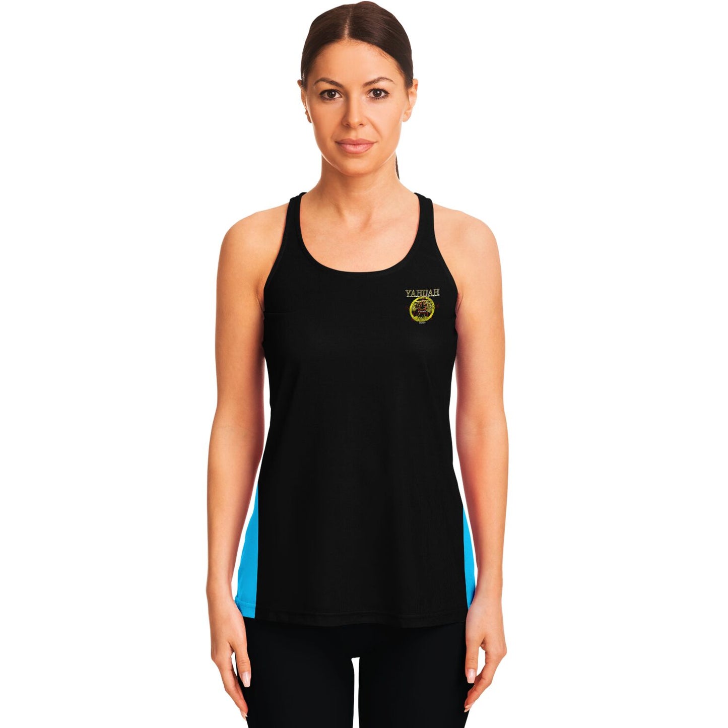 A-Team 01 Blue Ladies Designer Flowy Racerback Tank Top