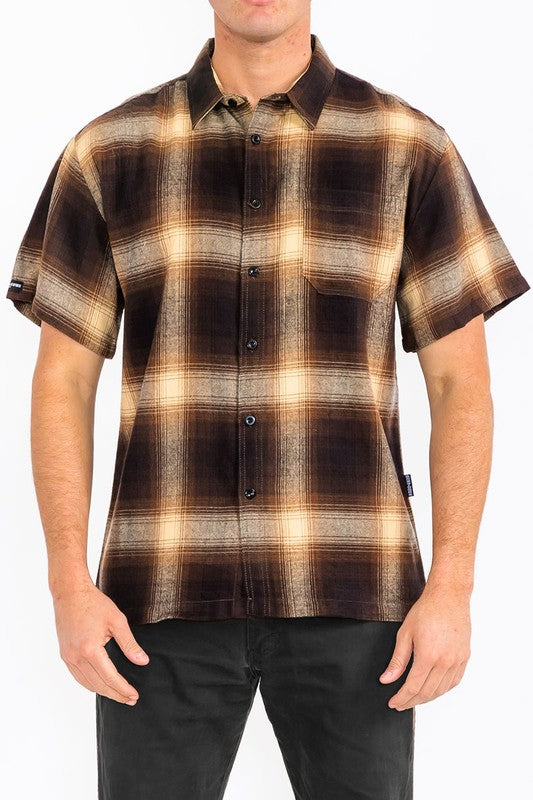 Short Sleeve Plaid Dress Shirt (8 colors)