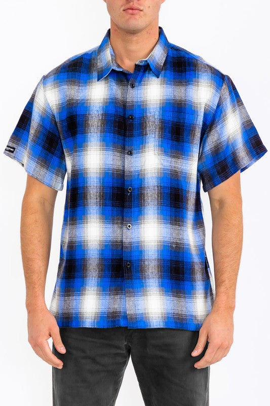 Short Sleeve Plaid Dress Shirt (8 colors)