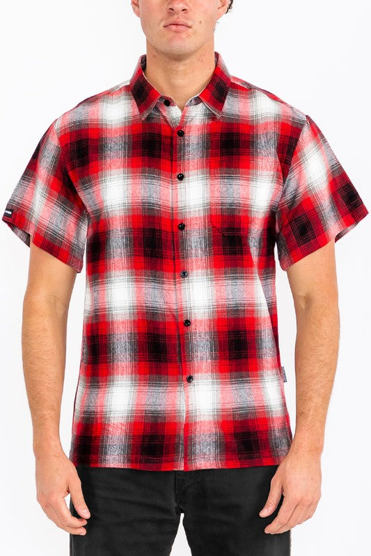 Short Sleeve Plaid Dress Shirt (8 colors)