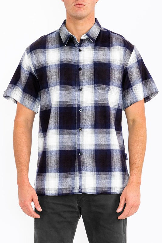 Short Sleeve Plaid Dress Shirt (8 colors)