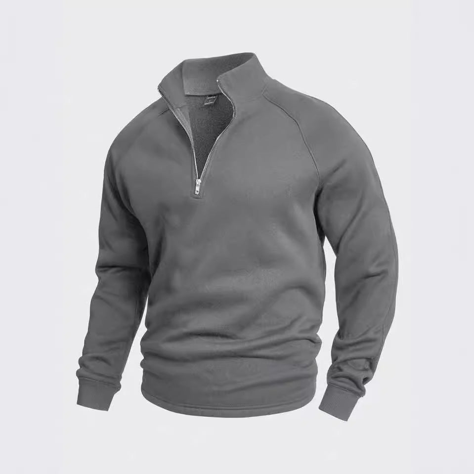 Men's Solid Color Stand Collar 1/4 Zip Sweatshirt (4 colors)