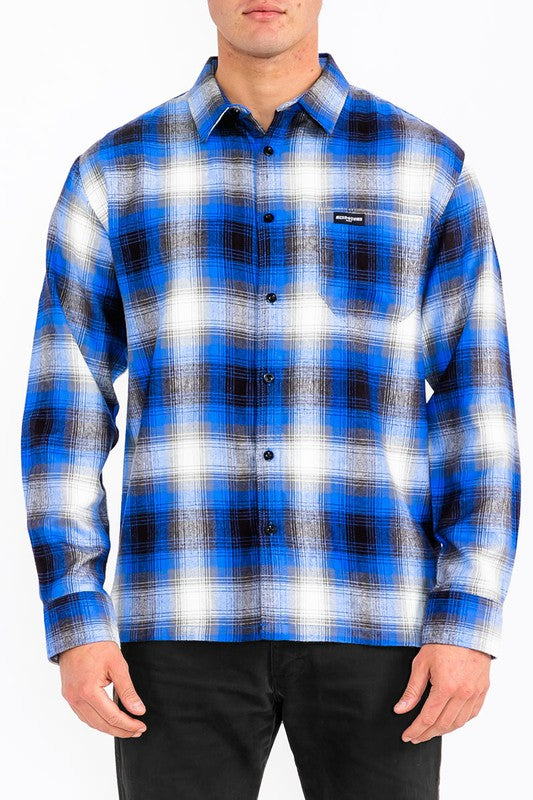 Long Sleeve Plaid Dress Shirt (8 colors)