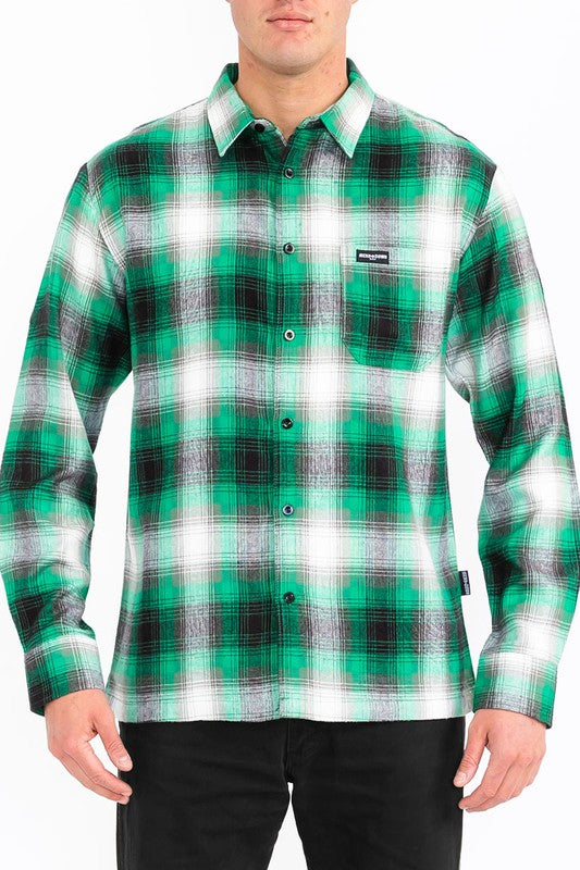 Long Sleeve Plaid Dress Shirt (8 colors)