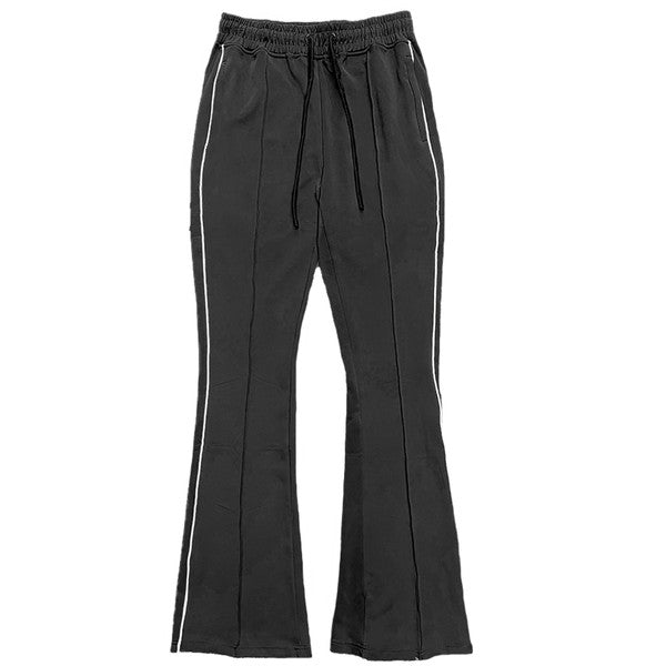 Men's Solid Color Flared Stacked Side Pipe Fleece Track Pants (6 colors)