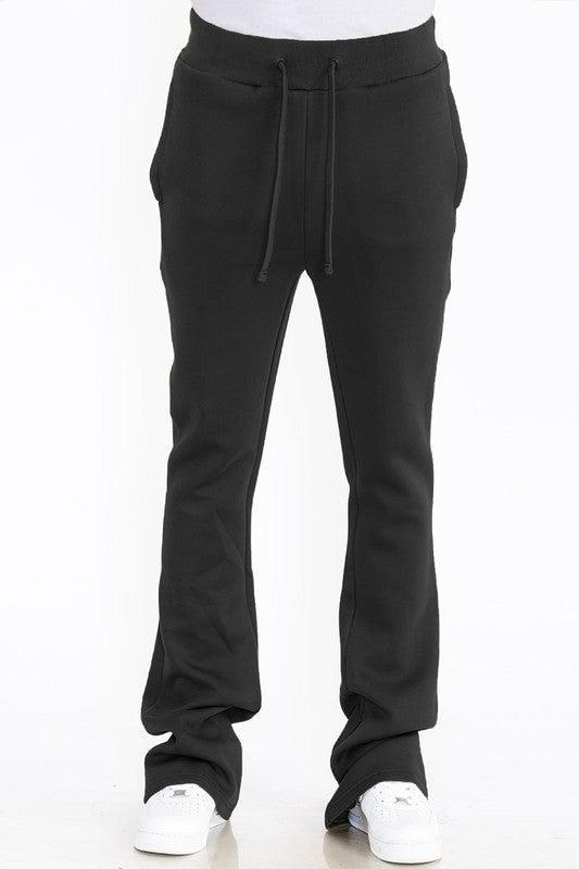 Men's Solid Color Flared Stacked Fleece Male Joggers (4 colors)