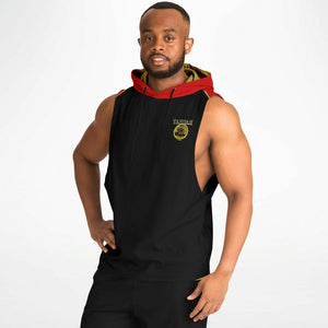 A-Team 01 Sudadera con capucha sin mangas y sisa caída atlética de diseñador para hombre, color rojo 