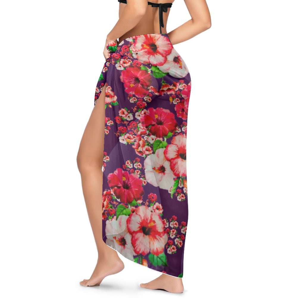 TRP Floral Print 03: Hibiscus Flowers 01-01 Tropical Bloom Long Sarong
