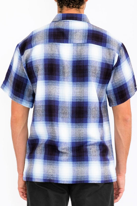 Short Sleeve Plaid Dress Shirt (8 colors)