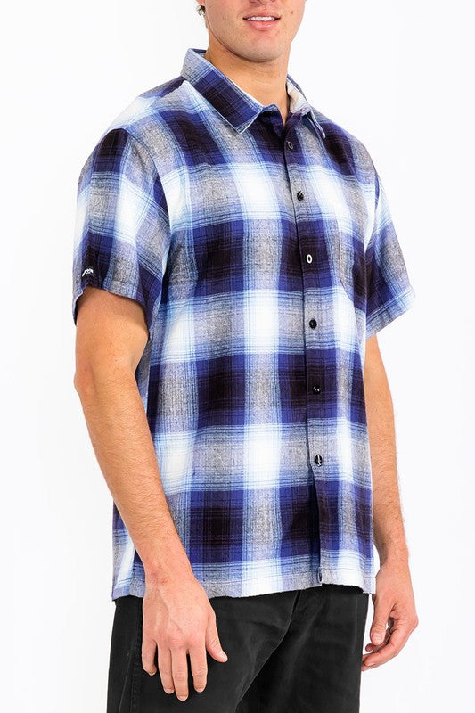 Short Sleeve Plaid Dress Shirt (8 colors)