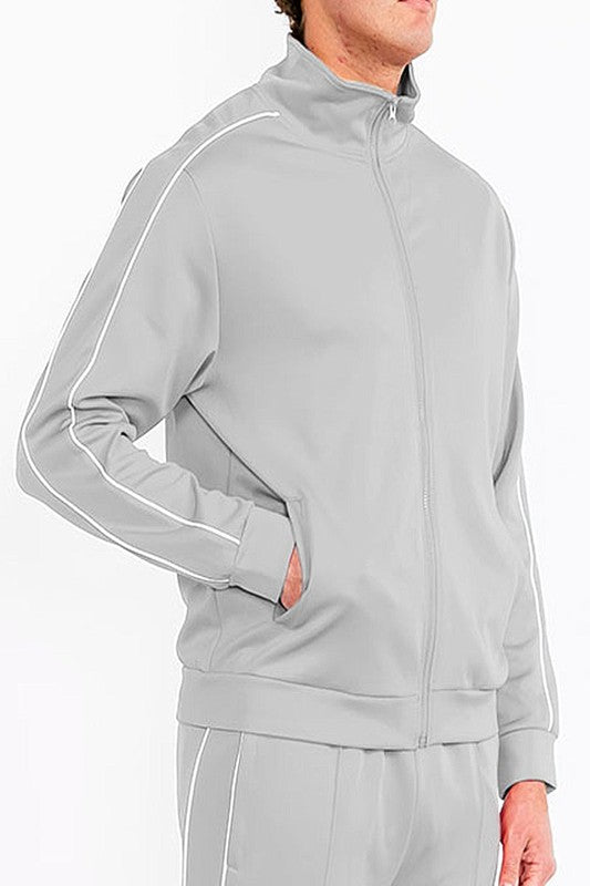 Men's Solid Color Side Pipe Track Jacket (6 colors)