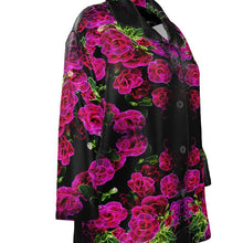 Cargar imagen en el visor de la galería, Floral Embosses: Roses 02-01 Ladies Designer Pure Silk Pajama Shirt
