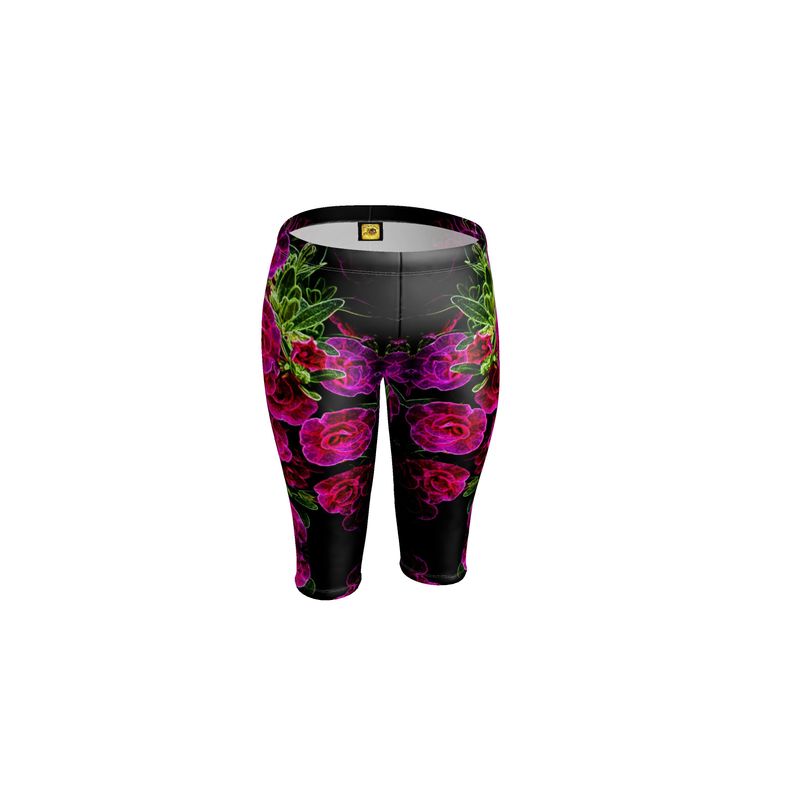 Floral Embosses: Roses 02-01 Designer 3/4 Leggings