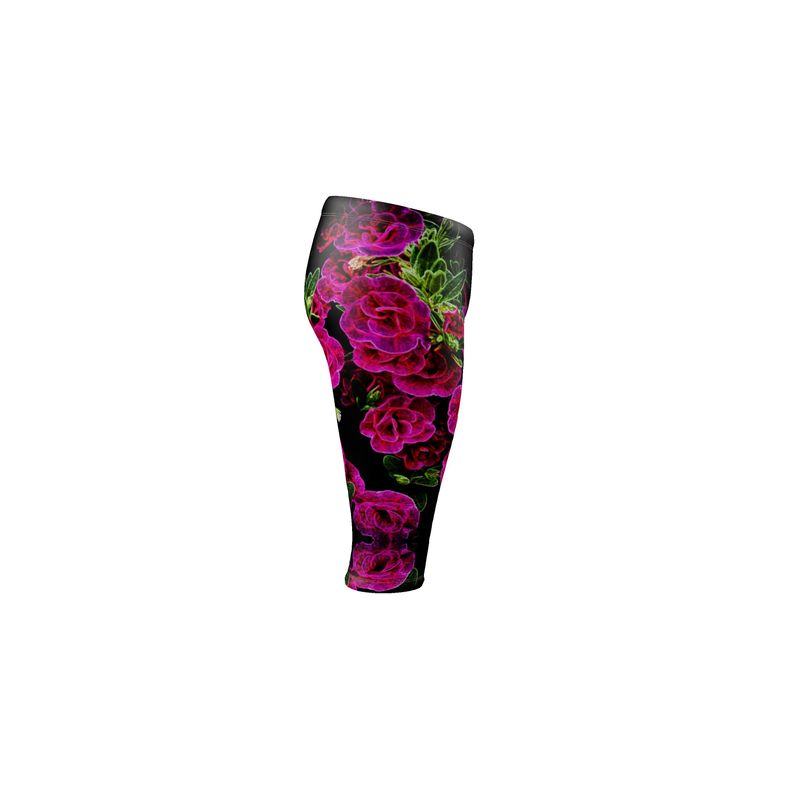 Floral Embosses: Roses 02-01 Designer 3/4 Leggings