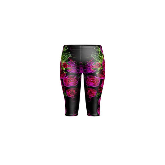 Floral Embosses: Roses 02-01 Designer 3/4 Leggings