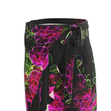 Cargar imagen en el visor de la galería, Floral Embosses: Roses 02-01 Designer Flounce Wrap Midi Skirt