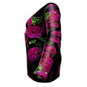 Floral Embosses: Roses 02-01 Ladies Designer Drop Pocket Cardigan
