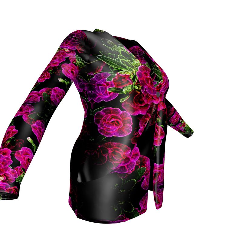 Floral Embosses: Roses 02-01 Ladies Designer Drop Pocket Cardigan