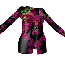 Cargar imagen en el visor de la galería, Floral Embosses: Roses 02-01 Ladies Designer Drop Pocket Cardigan