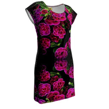 Load image into Gallery viewer, Floral Embosses: Roses 02-01 Designer Tunic T-shirt Dress