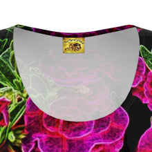 Cargar imagen en el visor de la galería, Floral Embosses: Roses 02-01 Designer Tunic T-shirt Dress