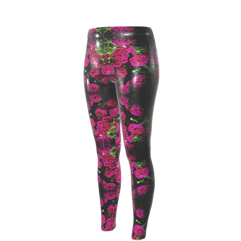 Floral Embosses: Roses 02-01 Designer Cindy High Waist Leggings