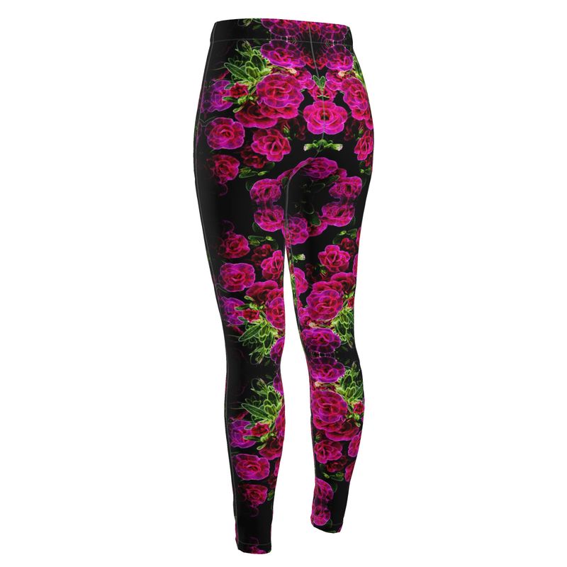 Floral Embosses: Roses 02-01 Designer Cindy High Waist Leggings