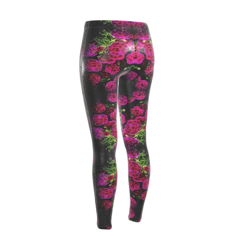 Floral Embosses: Roses 02-01 Designer Cindy High Waist Leggings