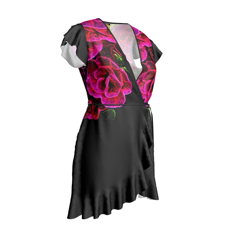 Floral Embosses: Roses 02-01 Designer Flounce Tea Dress