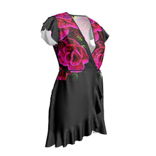 Cargar imagen en el visor de la galería, Floral Embosses: Roses 02-01 Designer Flounce Tea Dress