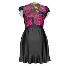 Cargar imagen en el visor de la galería, Floral Embosses: Roses 02-01 Designer Flounce Tea Dress