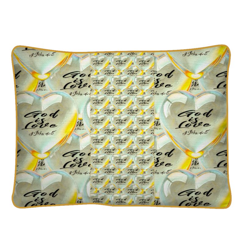 Illustrated Truth 01-01 "God is Love" Designer Panel Pillow Cushion Cover (with/without filling)