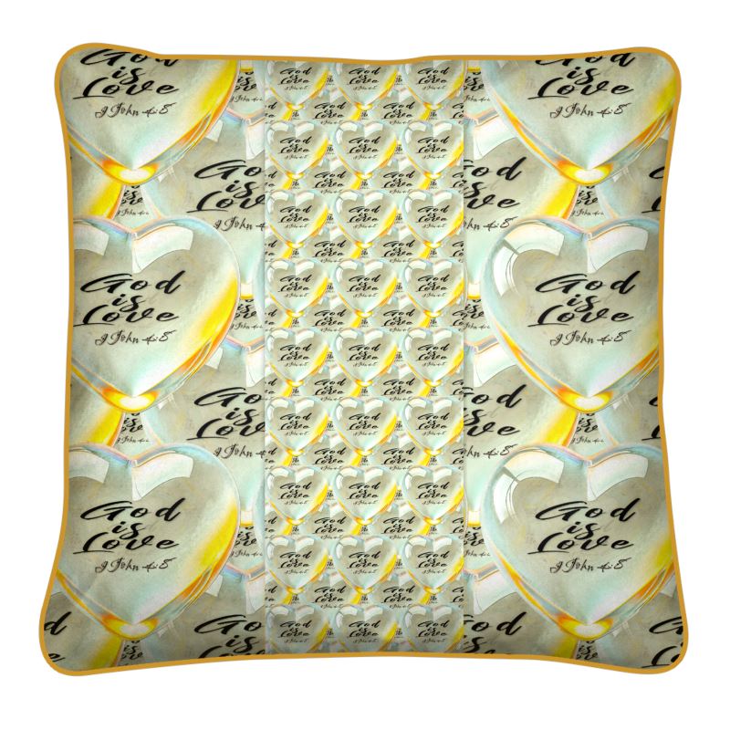 Illustrated Truth 01-01 "God is Love" Designer Panel Pillow Cushion Cover (with/without filling)