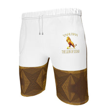 Cargar imagen en el visor de la galería, Yahusha-The Lion of Judah 01 Voltage Men&#39;s Designer Sweat Shorts (Knee High)