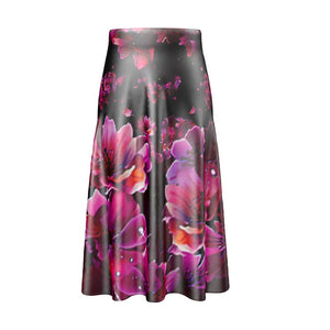 TRP Floral Print 02 Designer A-line Pleated Midi Skirt