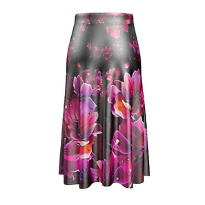 TRP Floral Print 02 Designer A-line Pleated Midi Skirt