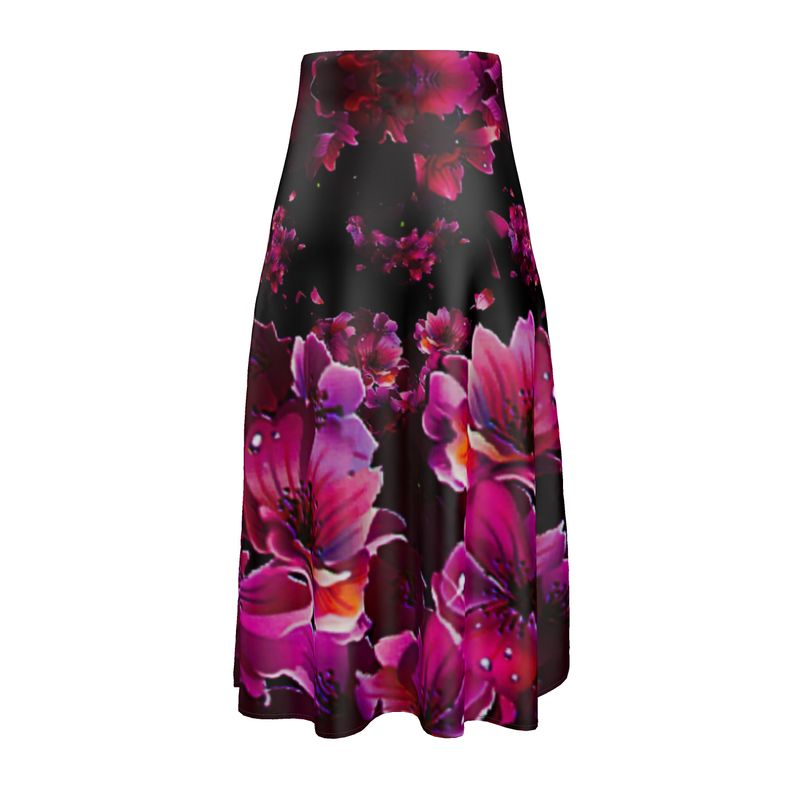 TRP Floral Print 02 Designer A-line Pleated Midi Skirt