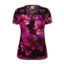 Cargar imagen en el visor de la galería, TRP Floral Print 02 Ladies Designer V-neck Jersey T-shirt