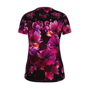 TRP Floral Print 02 Ladies Designer V-neck Jersey T-shirt