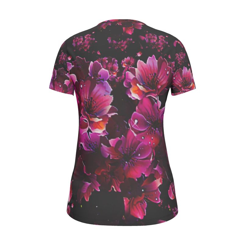 TRP Floral Print 02 Ladies Designer V-neck Jersey T-shirt