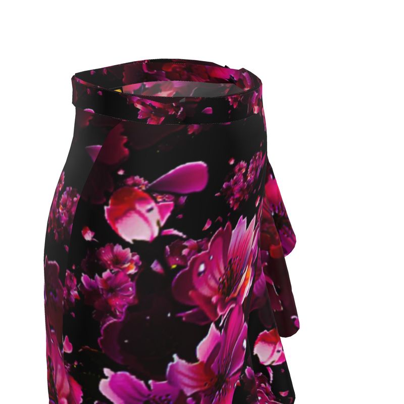 TRP Floral Print 02 Designer Flounce Wrap Midi Skirt