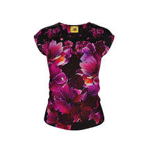 Cargar imagen en el visor de la galería, TRP Floral Print 02 Ladies Designer Loose Fit Scoop Neck Cap Sleeve T-shirt