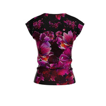 Cargar imagen en el visor de la galería, TRP Floral Print 02 Ladies Designer Loose Fit Scoop Neck Cap Sleeve T-shirt