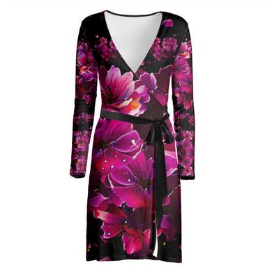 TRP Floral Print 02 Designer Wrap Midi Dress