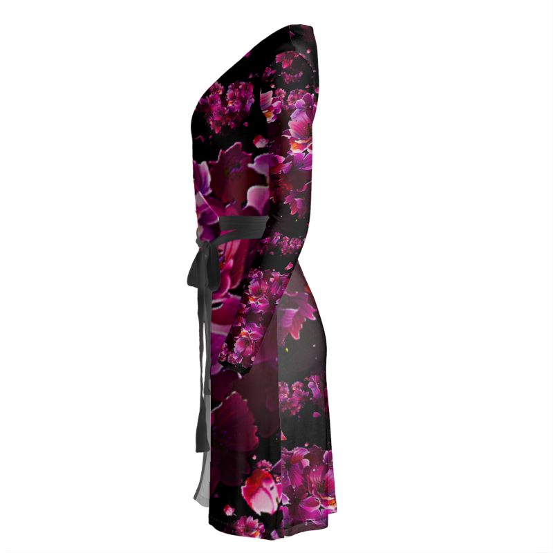 TRP Floral Print 02 Designer Wrap Midi Dress