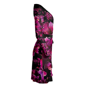 TRP Floral Print 02 Designer Wrap Midi Dress